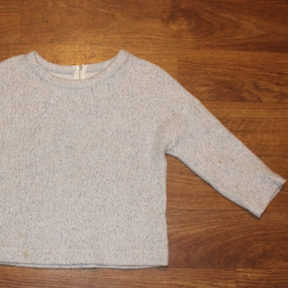 Zara Cropped Sleeve Sweater Small Gray - Picture 3 of 8